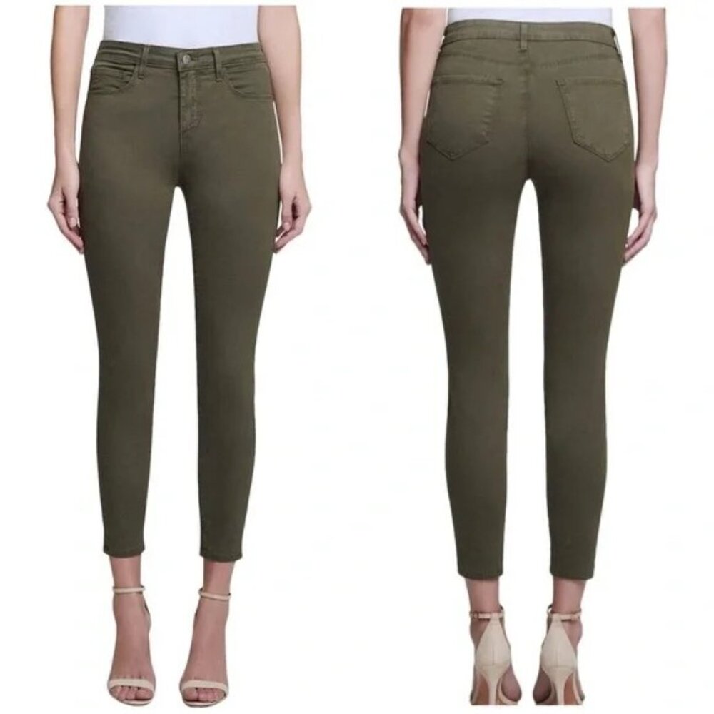 NWOT L'AGENCE MARGOT High Rise Skinny Stretch Crop Jeans Pants In Olive Night 29